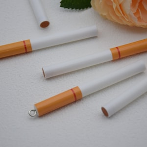 6/12/24 Resin Cigarette Smoke Charms Earring Necklace Bracelet Pendants DIY Jewelry Making Supplies Keychain Decoden Accessories 81mmx8mm
