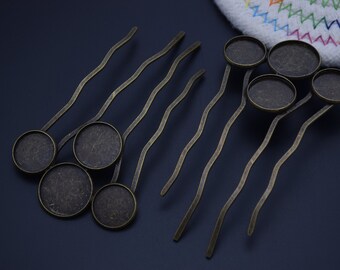 5 metalen haarkam met pad, lege bruiloft bruids haar barrette, tanden haarspelden haar clips haar vork haar picks, haar accessoires, 99x56mm