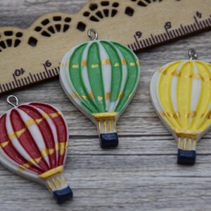 12 Hars Cabochons Heteluchtballon Platte Rug Cabochons Charms DIY Craft Decoratie Accessoire Ballon cabines Cameo Sieraden Maken 40x25mm