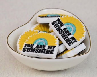 You Are My Sunshine Sunflower Silicone Beads,Silicone Focal Beads,Charms Beads,Crafting Supplies,Beading Supplies,Wholesale Beads,Bulk Beads
