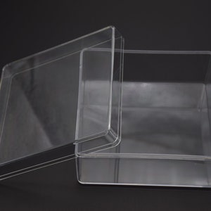 Scatola quadrata in plastica trasparente da 2 pezzi 105mmx105mmx50mm, scatola ps trasparente con coperchio, contenitore trasparente, custodie in plastica AB98