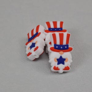 Independence Day Gnome Silicone Beads,Patriotic Silicone Focal Beads,Charms Focus Beads,Crafting Supplies,Beading Supplies,Wholesale DIY