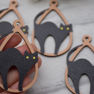Holz Ohrringe Rohling, Katze gedruckt Teardrop Ohrring, Laser geschnittene natürliche Holz Ohrringe, DIY Schmuck Accessoire Charme, Holz Tropfen baumeln Anhänger
