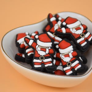 Santa Claus Christmas Silicone Beads,Focal Beads,Charms Beads,Crafting Supplies,Beading Supplies,Wholesale Beads,Bulk Beads DIY