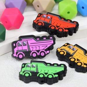 Trailer Truck Car  Silicone Beads,Silicone Focal Beads,Charms Beads,Crafting Supplies,Beading Supplies,Wholesale Beads,Bulk Beads DIY