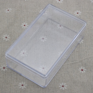 2Pieces 100mmx60mmx30mm rectangle clear plastic box,transparent ps box with lid,clear box container,plastic cases AB111