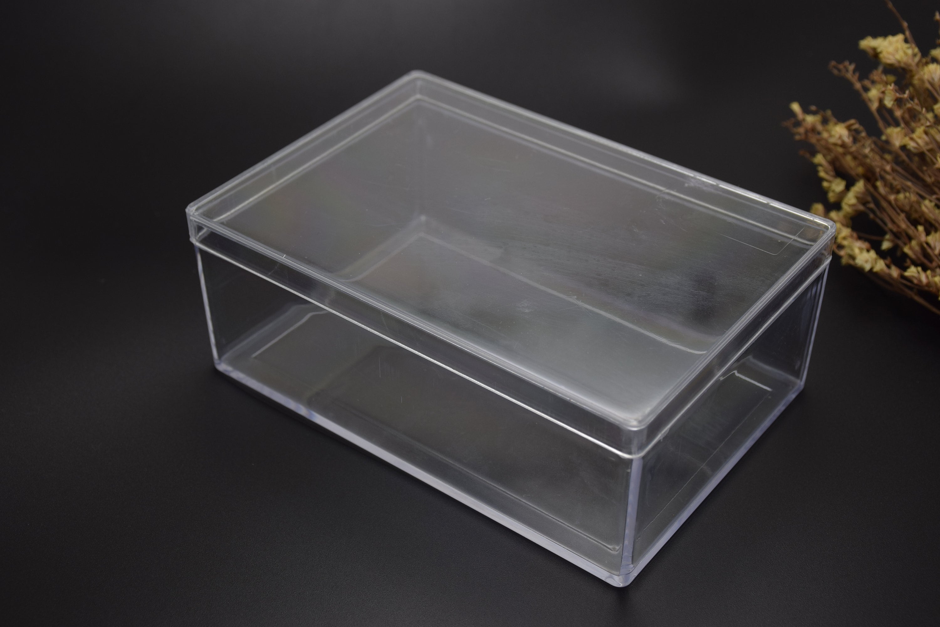 Transparent Plastic Square Storage Box With Cover (5.5x5.5cm) 12 Pieces