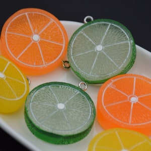 10 Resin Cabochons Lemon Fruit Flat Back Cabochons Charms DIY Craft Decoration Accessory Cabs Cameo Jewelry Making 39x33mm