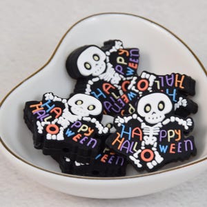 Halloween Skeleton Skull Silicone Beads,Silicone Focal Beads,Charms Beads,Crafting Supplies,Beading Supplies,Wholesale Beads,Bulk Beads DIY