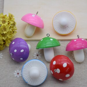 10 Resin Pilz Charms Ohrring Halskette Armband Perlen Anhänger DIY Schmuck Niedlich Decoden Pilz Cabochon Schlüsselanhänger Zubehör 34x31mm