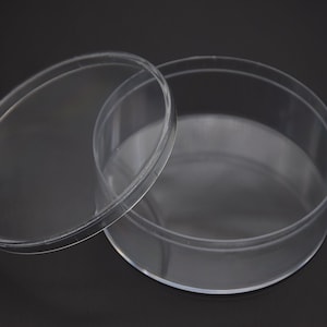 Boîte ronde en plastique transparent 80mm x 30mm, 2 pièces, psbox transparente avec couvercle, conteneur transparent, boîtiers en plastique AB80