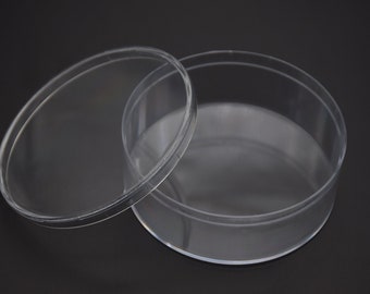 Boîte ronde en plastique transparent 80mm x 30mm, 2 pièces, psbox transparente avec couvercle, conteneur transparent, boîtiers en plastique AB80