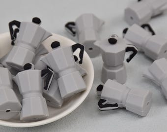 3D Coffee Machine Silicone Focus Beads,Pot Gift Focal Beads,Wristlet Loose Beads,Charms Beads,Crafting Beading Supplies,Wholesale Beads DIY