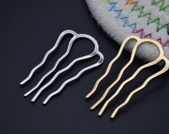 5 metal hair combs,wire combs,wedding bridal combs,hair fork pin,hair pick stick,hair accessory,head supplies,DIY combs,4.5cmx2.5cm(4 teeth)