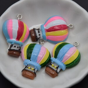 12 hars cabochons heteluchtballon platte achterkant cabochons charmes DIY ambachtelijke decoratie accessoire ballon cabines cameo sieraden maken 30x23mm