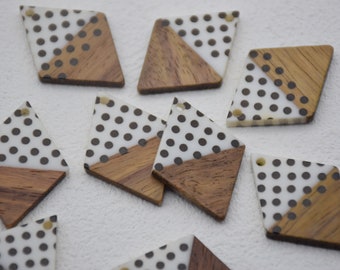 Houten Hars Rhombus Oorbellen, Sieraden Maken Ambachten, Natuurlijke Houten Oorbellen Blanks, DIY Dangle Oorbellen Charm, Houten Drop Earring Hangers