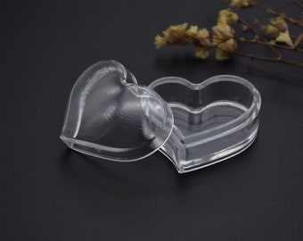 12Pieces 32mmx26mmx20mm heart clear plastic box,transparent ps box with lid,clear box container,plastic cases AB45