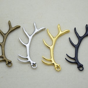 10 deer antler charm,animal ornaments,necklace charm,earring charm,jewelry charm,jewelry pendant,diy crafts,66x32mm