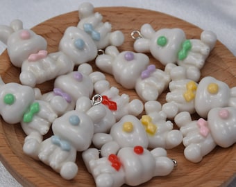 Resin Rabbit Pendants,Plastic Bunny Charm,DIY Jewelry Accessories,Keychain Earring Necklace Bracelet Decor,Embellishments,Ornaments