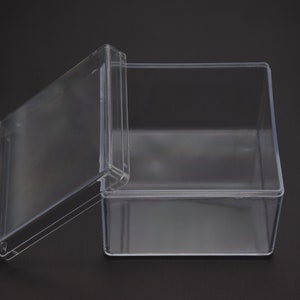 2 Stück quadratische klare Kunststoffboxen von 70 mm x 70 mm x 50 mm, transparente PS-Box mit Deckel, Klarsichtbehälter, Kunststoffhüllen AB89