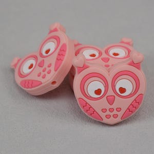 Owl Heart Silicone Beads,Animal Love Silicone Focal Beads,Focus Beads,Loose Beads,Crafting Supplies,Beading Supplies,Wholesale Beads DIY