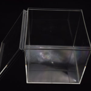 1 unidad de caja cuadrada de plástico transparente de 120mm x 120mm x 120mm, caja ps transparente con tapa, contenedor de caja transparente, cajas de plástico AB149