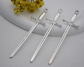 12 Messer Charm Anhänger,Katana Schwert Verzierung Halskette Charme,Schmuck Anhänger,85x24mm