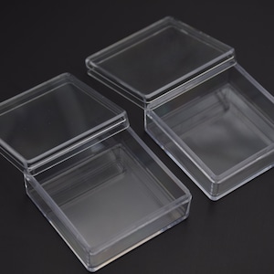 Boîte en plastique transparente carrée de 10 pièces 50mm x 50mm x 20mm, boîte ps transparente avec couvercle, conteneur de boîte transparente, étuis en plastique AB67 image 2