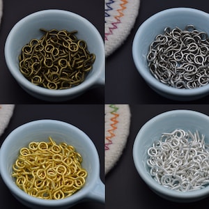 100 metal screw eyes,screw eye pins,screw eye hook bails,eye hook screw pins,screw eye hook connector,13mm(length)x7mm(hole size)