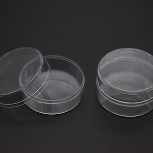 10 pièces 45mm x 25mm boîte en plastique transparente ronde, boîte ps transparente avec couvercle, boîte transparente, étuis en plastique AB76