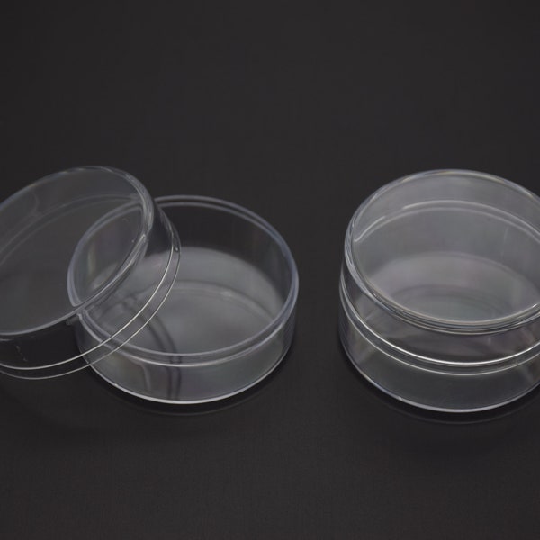 10Pieces 45mmx25mm round clear plastic box,transparent ps box with lid,clear box container,plastic cases AB76