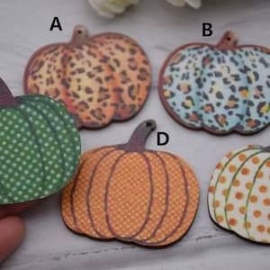 Wood Earrings Blank,Pumpkin Printed Shaped Earring,Laser Cut Natural Wood Earrings,DIY Jewelry Accessory Charm,Wooden Drop Dangle Pendant