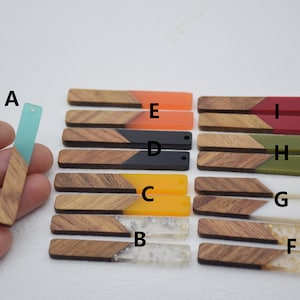 Wood Resin Long Bar Stick Earrings,Jewelry Making Crafts,Natural Wood Earrings Blanks,DIY Dangle Earrings Charm,Wooden Drop Earring Pendants