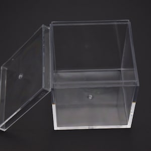 2Pieces 55mmx55mmx55mm scatola di plastica trasparente quadrata, scatola ps trasparente con coperchio, contenitore trasparente, custodie in plastica AB130