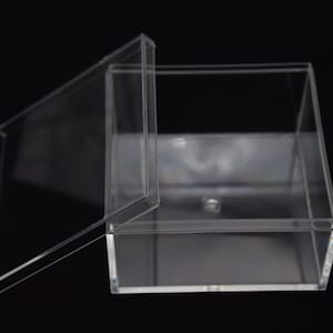 Scatola quadrata in plastica trasparente da 2 pezzi 75mmx75mmx40mm, scatola ps trasparente con coperchio, contenitore trasparente, custodie in plastica AB154