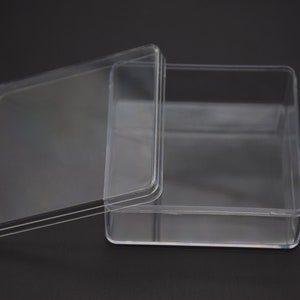 Scatola di plastica trasparente quadrata da 2 pezzi 75mmx75mmx28mm, scatola ps trasparente con coperchio, contenitore trasparente, custodie in plastica AB86