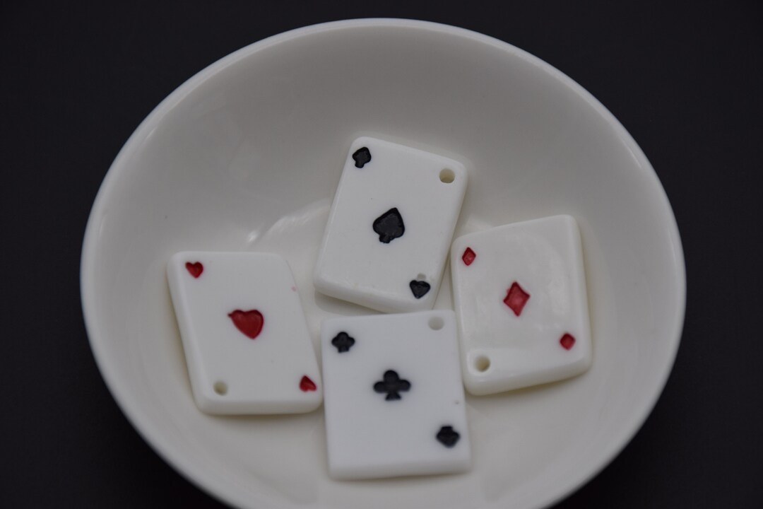 12 Resin Poker Card Playing Card Charm Earring Necklace Bracelet