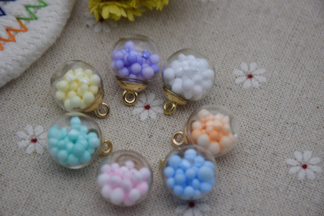 10kits Tear Drop Glass Bubble Ball With Bead Cap Jewelry