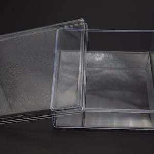 1 unidad de caja cuadrada de plástico transparente de 125mm x 125mm x 50mm, caja ps transparente con tapa, contenedor de caja transparente, cajas de plástico AB101