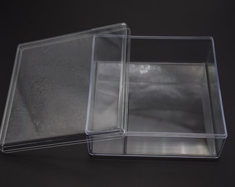 1Pieces 125mmx125mmx50mm square clear plastic box,transparent ps box with lid,clear box container,plastic cases AB101