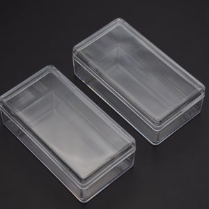 Boîte en plastique transparent rectangle 4 pièces 75mm x 40mm x 25mm, boîte ps transparente avec couvercle, conteneur transparent, boîtiers en plastique AB106