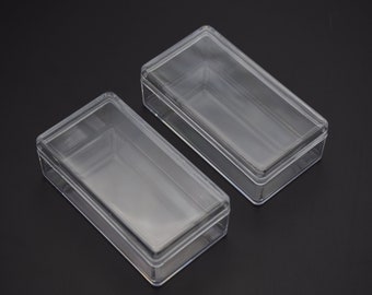 4Pieces 75mmx40mmx25mm rectangle clear plastic box,transparent ps box with lid,clear box container,plastic cases AB106