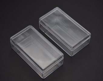 Boîte en plastique transparent rectangle 4 pièces 75mm x 40mm x 25mm, boîte ps transparente avec couvercle, conteneur transparent, boîtiers en plastique AB106