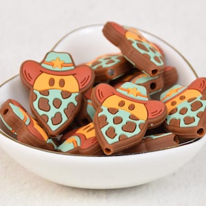 Western Cow Cowboy Hat Silicone Beads,Silicone Focal Beads,Charms Beads,Crafting Supplies,Beading Supplies,Wholesale Beads,Bulk Beads DIY
