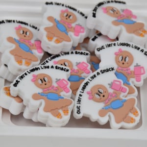 Gingerbread Snack Christmas Silicone Beads,Focal Beads,Charms Beads,Crafting Supplies,Beading Supplies,Wholesale Beads,Bulk Beads DIY