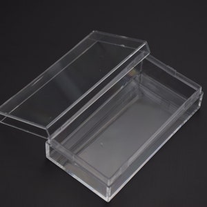 Boîte rectangulaire en plastique transparent, 2 pièces, 84mm x 44mm x 22mm, boîte ps transparente avec couvercle, conteneur transparent, boîtiers en plastique AB69