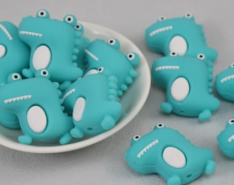 3D Dinosaur Silicone Focus Beads,Animal Gift Focal Beads,Wristlet Beads,Charms Beads,Crafting Beading Supplies,Wholesale Beads DIY