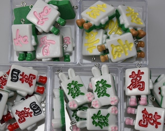 Resin Mahjong Pendants,Plastic Game Charm,DIY Jewelry Accessories,Keychain Earring Necklace Bracelet Decor,Embellishments,Ornaments