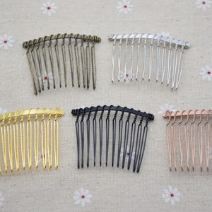 10Pieces 12 tanden metalen haar kammen, draad kammen, bruiloft bruidskammen, haar accessoire, hoofd benodigdheden, DIY kammen, 4.7cm (L) x4.0cm (H)