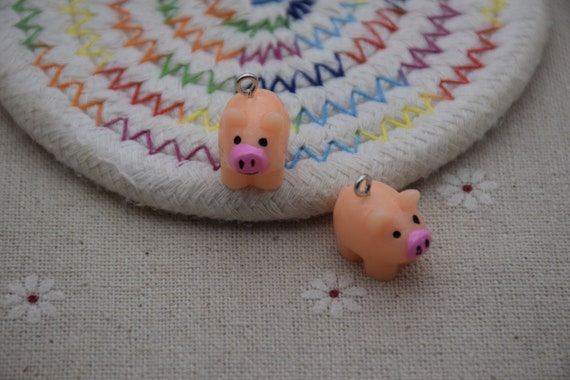 Cute Diy resin Charms, pendant,beadable,Great for keychain necklace bracelet 10 Resin Adorable Panda Animal Charms Earring Necklace  main image 3